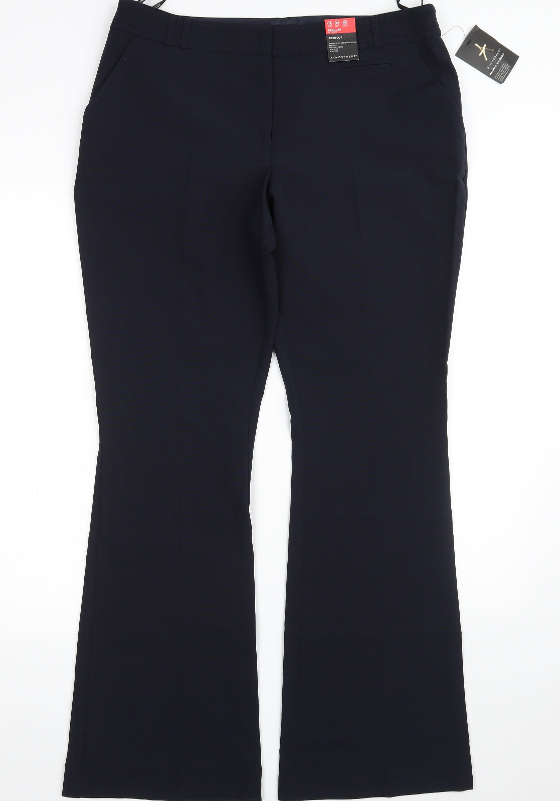 Primark Womens Blue  Polyester Trousers  Size 14 L32 in Regular Zip