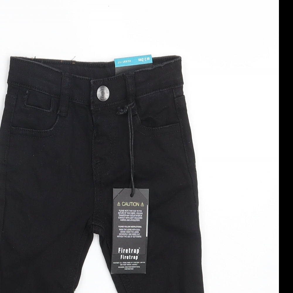 Firetrap Boys Black  Cotton Cropped Jeans Size 12-18 Months