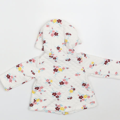 Carter's Girls White Floral Cotton Cardigan Jumper Size 6-9 Months  Button