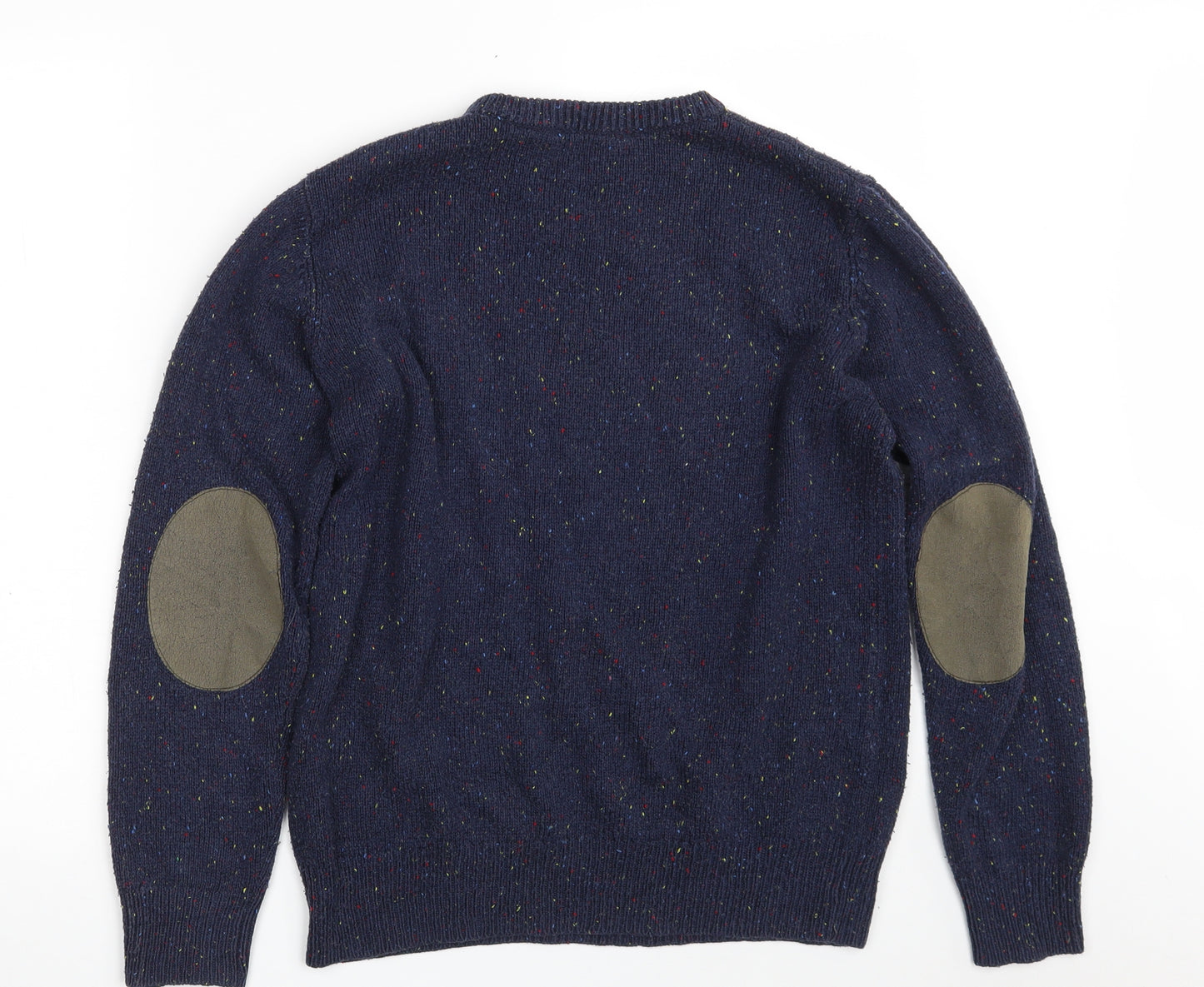 Cedar Wood State Mens Blue Crew Neck  Acrylic Pullover Jumper Size S