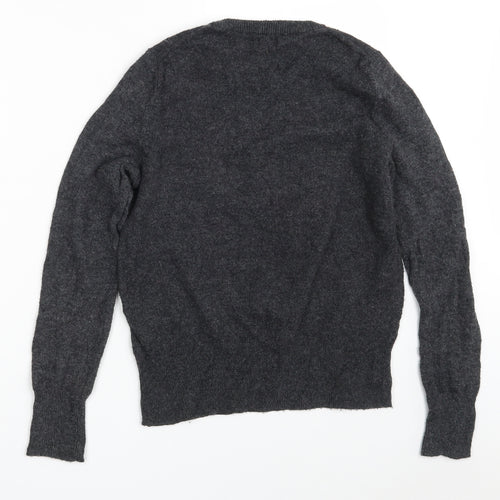 Gap Girls Grey Crew Neck  Cotton Pullover Jumper Size M   - 165 cm