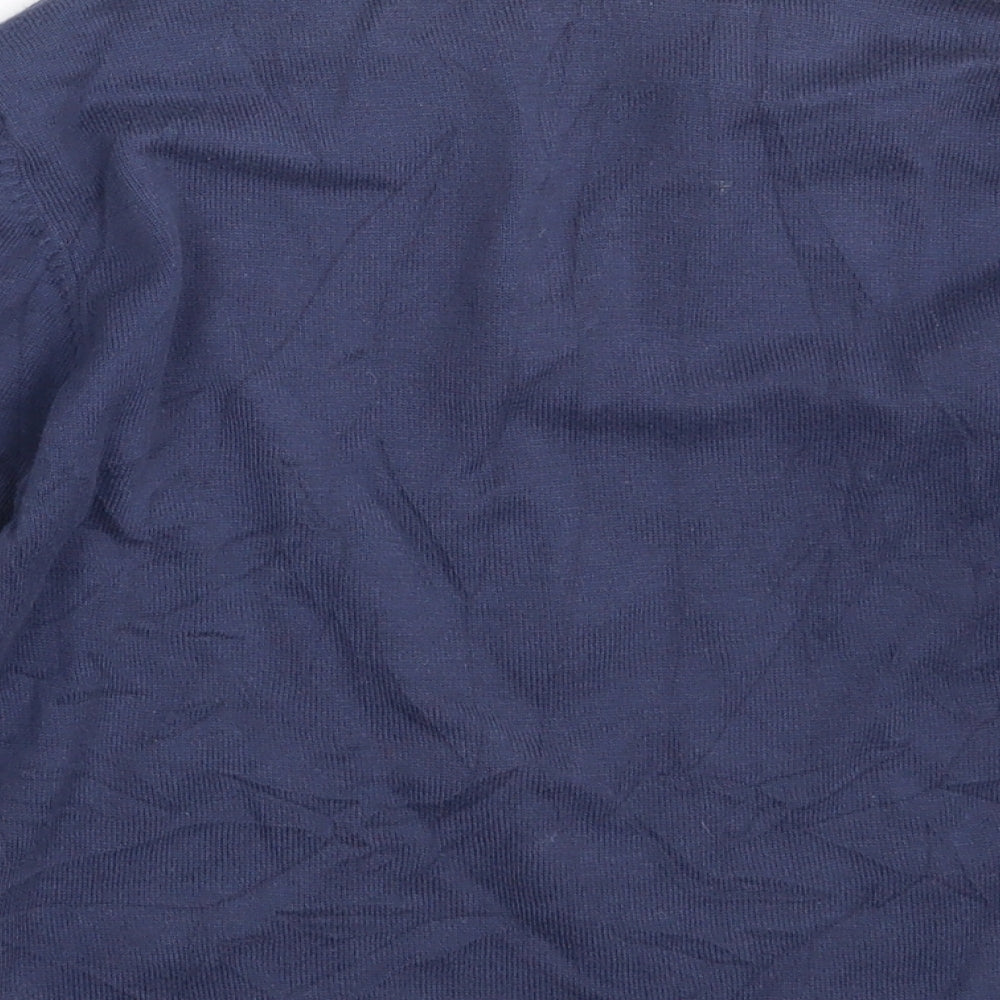 New Look Womens Blue V-Neck  100% Cotton Pullover Jumper Size 10
