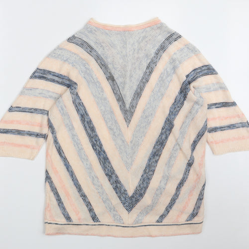 AproductZ GmbH Womens Multicoloured V-Neck Geometric Acrylic Pullover Jumper Size 22