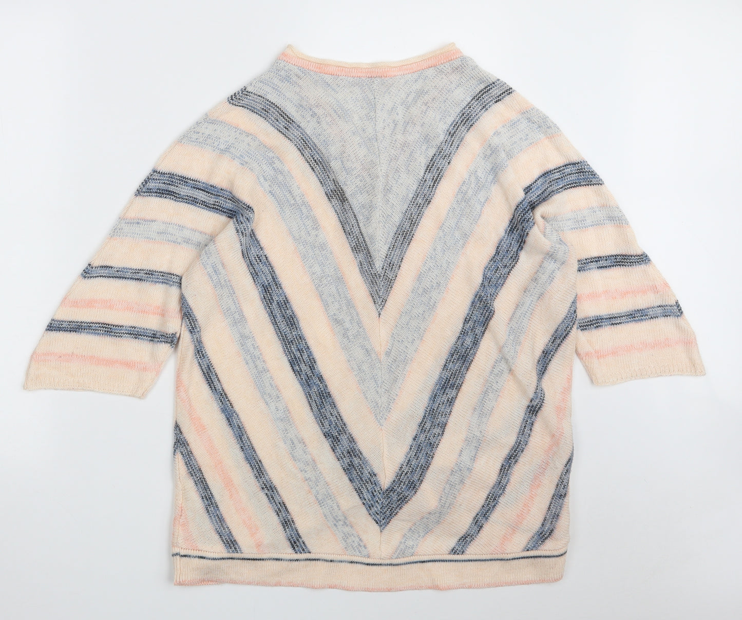 AproductZ GmbH Womens Multicoloured V-Neck Geometric Acrylic Pullover Jumper Size 22