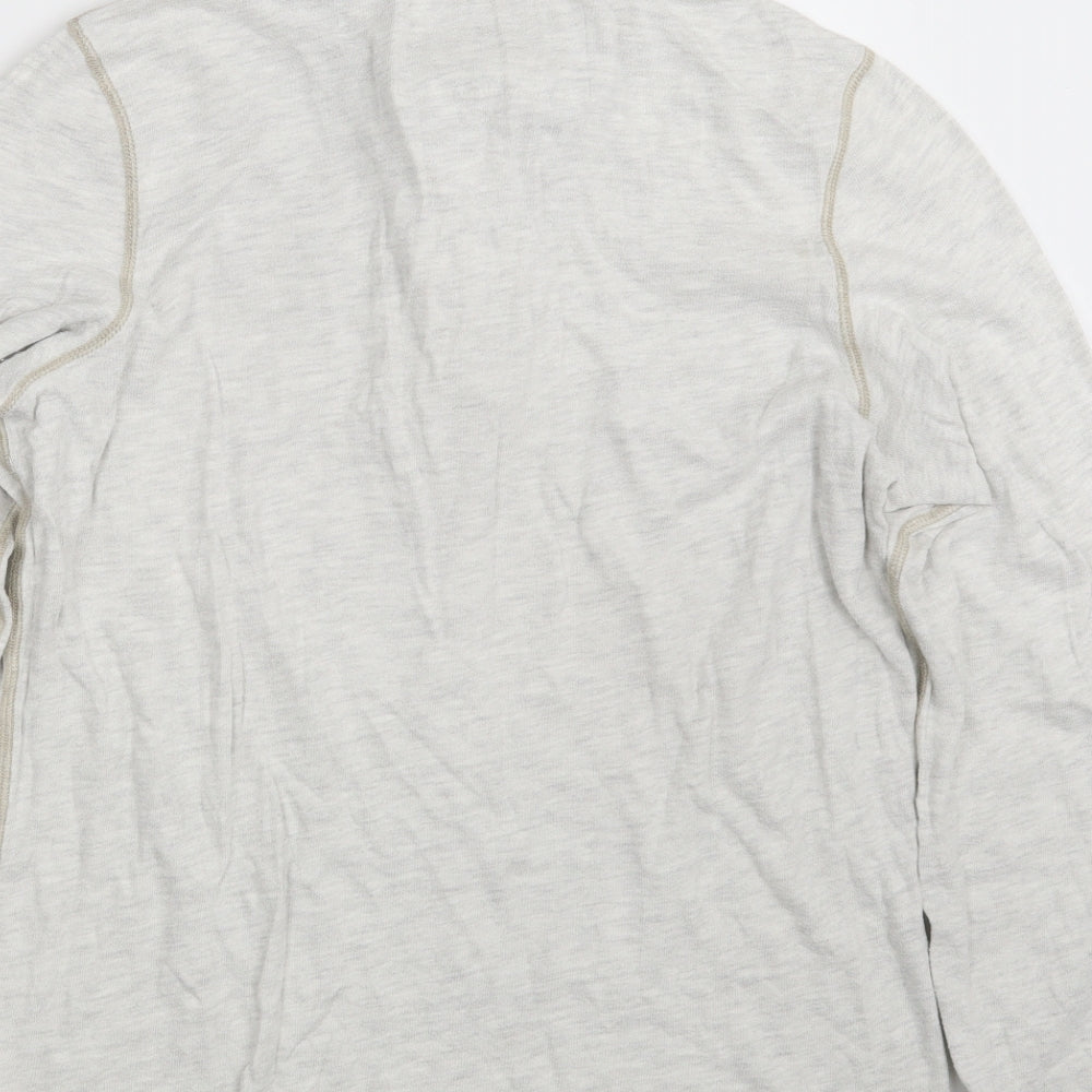 Abercrombie & Fitch Mens White Round Neck  Cotton Henley Jumper Size L   - Muscle