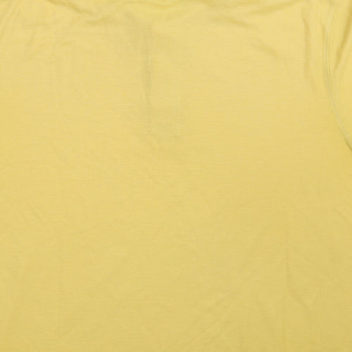 St. Bernard Mens Yellow  Polyester  Polo Size M Collared Button