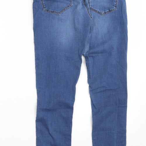 Topshop Womens Blue  Cotton Skinny Jeans Size 28 in L26 in Slim Zip