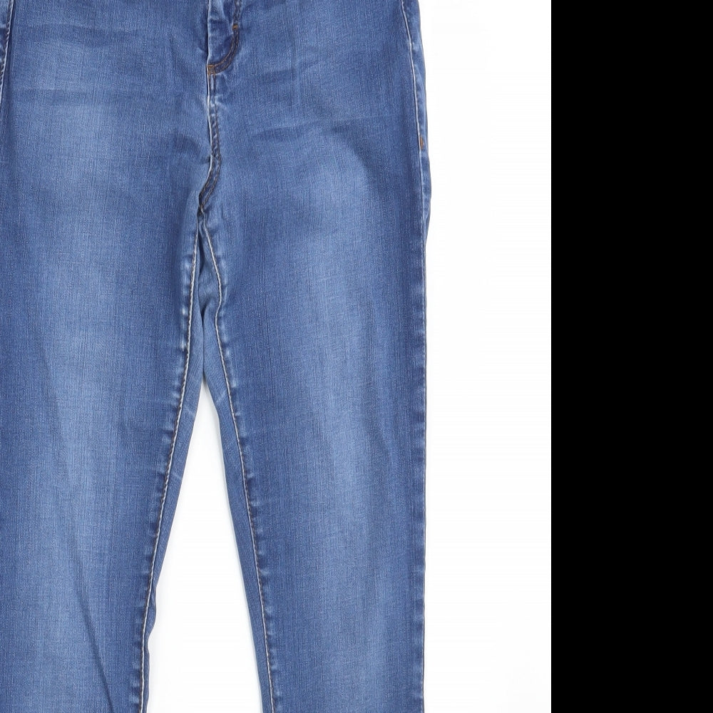 Topshop Womens Blue  Cotton Skinny Jeans Size 28 in L26 in Slim Zip