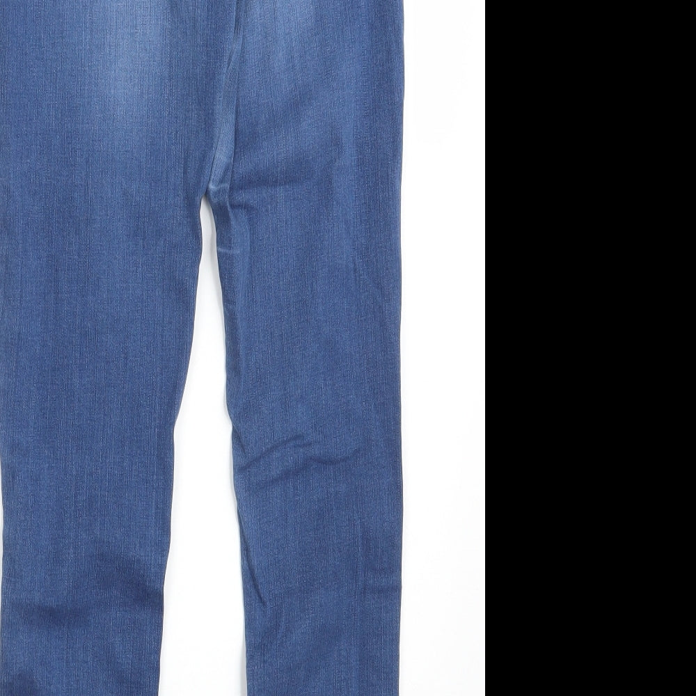 Topshop Womens Blue  Cotton Skinny Jeans Size 28 in L26 in Slim Zip