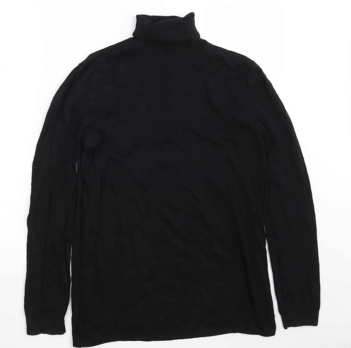 Topman Mens Black High Neck  Cotton Pullover Jumper Size M