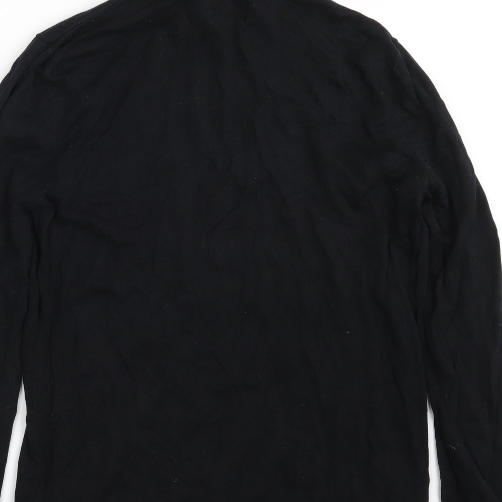 Topman Mens Black High Neck  Cotton Pullover Jumper Size M