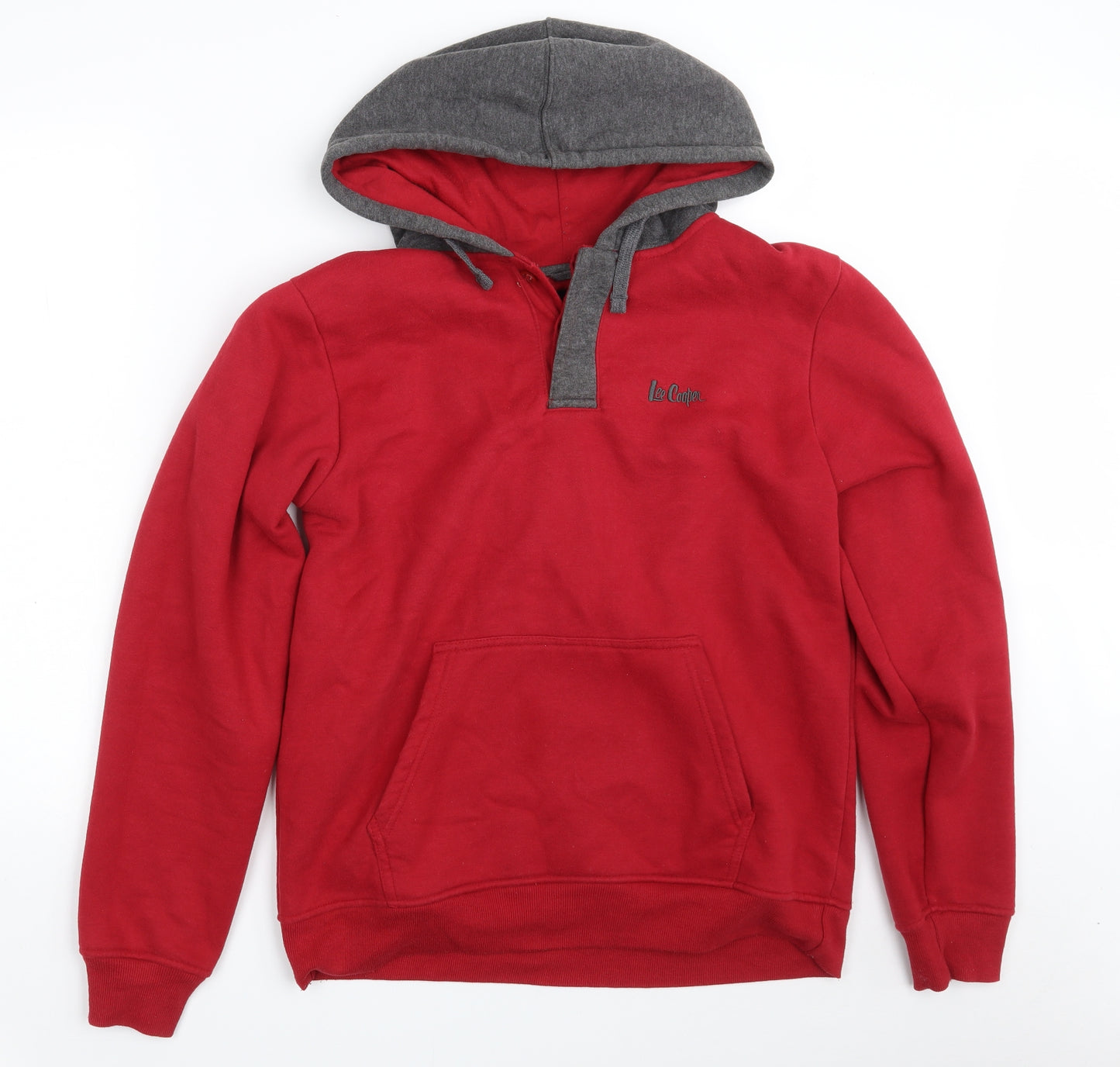 Lee Cooper Womens Red  Polyester Pullover Hoodie Size S  Button