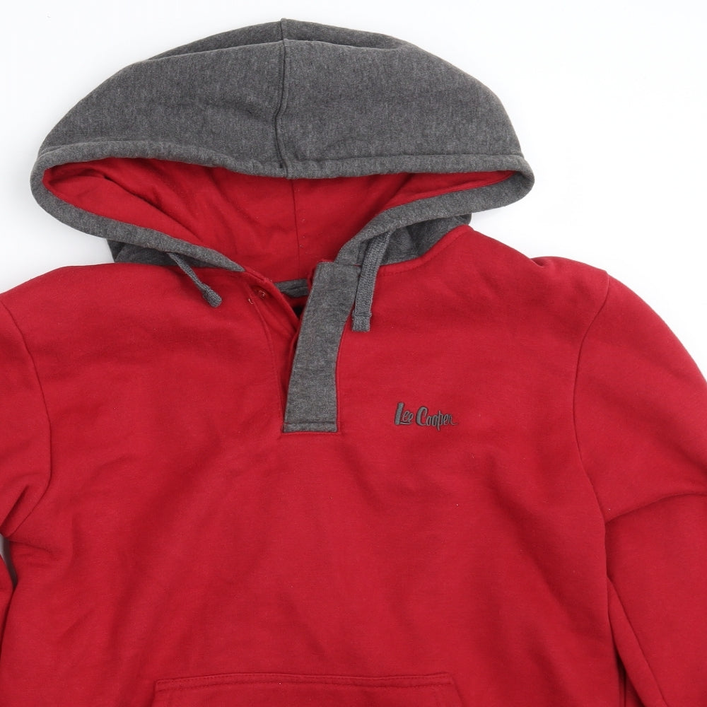 Lee Cooper Womens Red  Polyester Pullover Hoodie Size S  Button