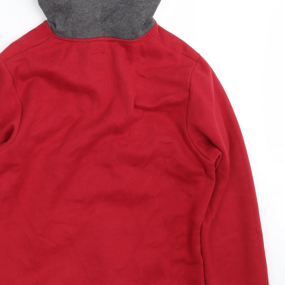 Lee Cooper Womens Red  Polyester Pullover Hoodie Size S  Button