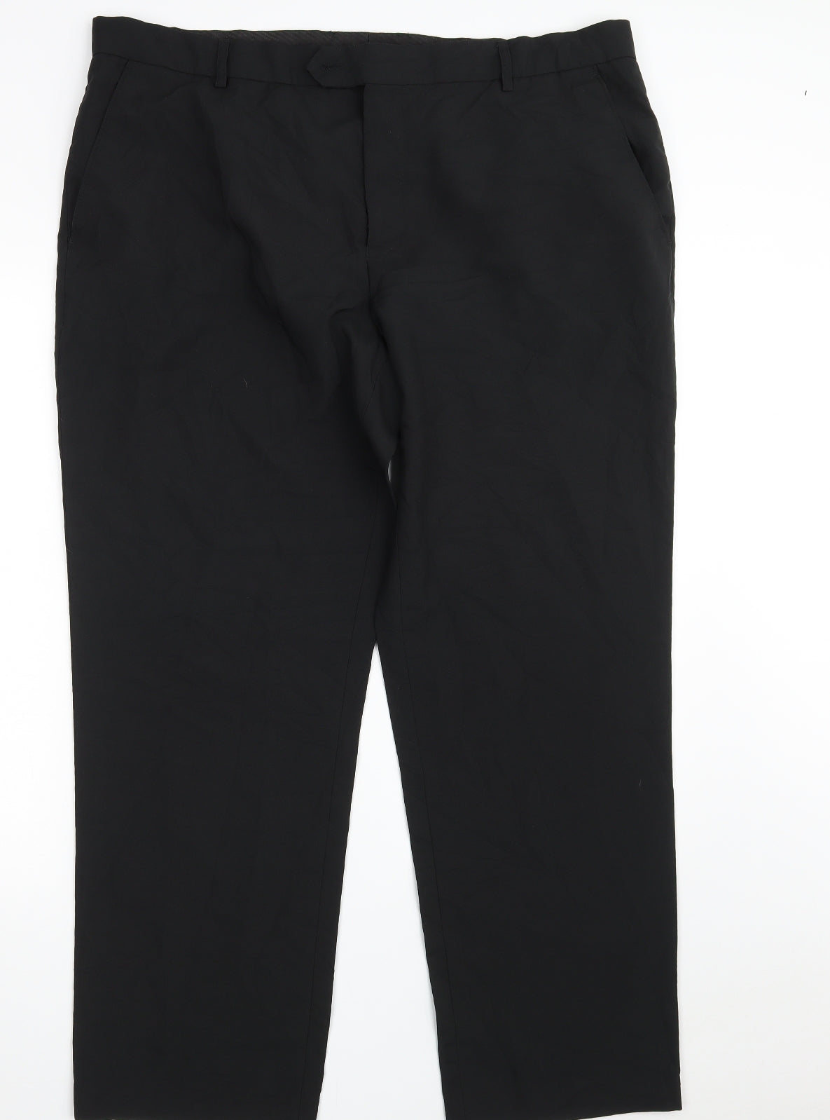 F&F Mens Black  Polyester Trousers  Size 42 in L31 in Regular Zip