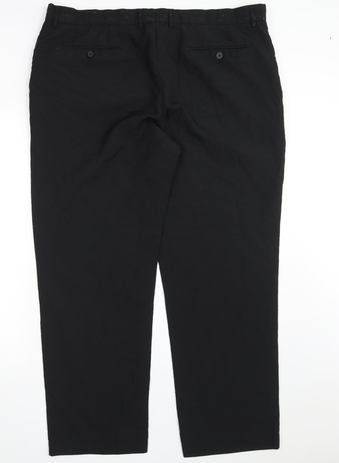 F&F Mens Black  Polyester Trousers  Size 42 in L31 in Regular Zip