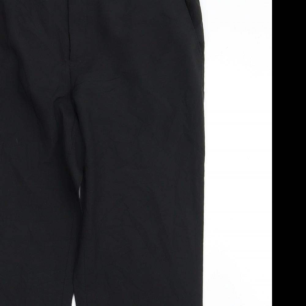 F&F Mens Black  Polyester Trousers  Size 42 in L31 in Regular Zip