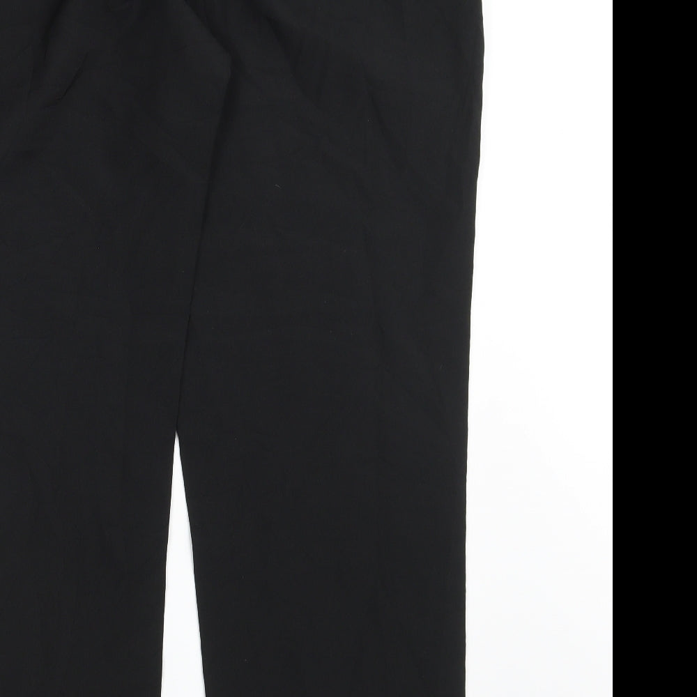F&F Mens Black  Polyester Trousers  Size 42 in L31 in Regular Zip