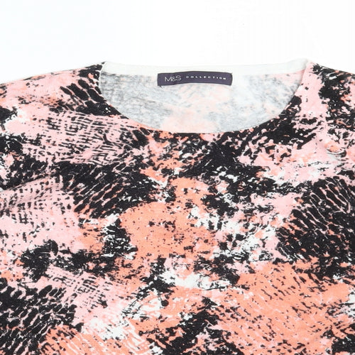 Marks and Spencer Womens Orange Scoop Neck  Viscose Pullover Jumper Size 20