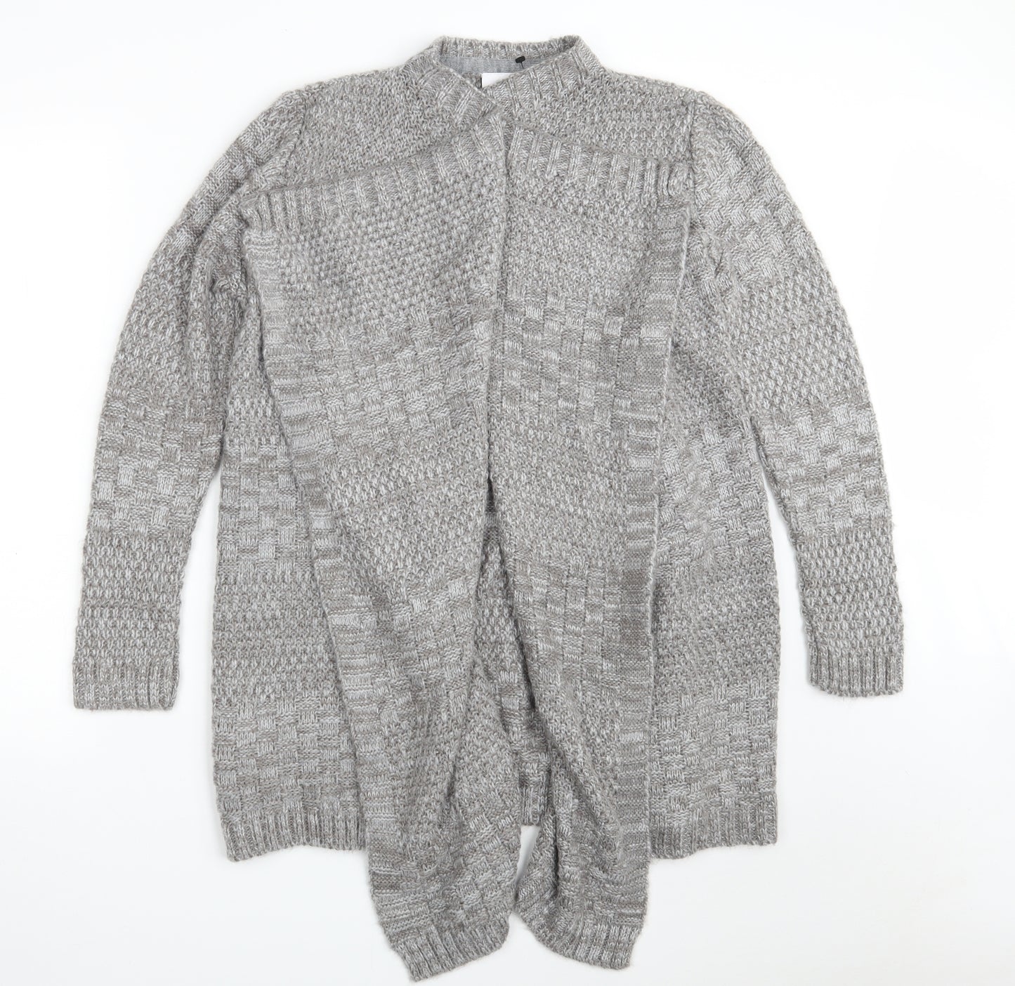 NEXT Womens Grey V-Neck  Acrylic Wrap Jumper Size S