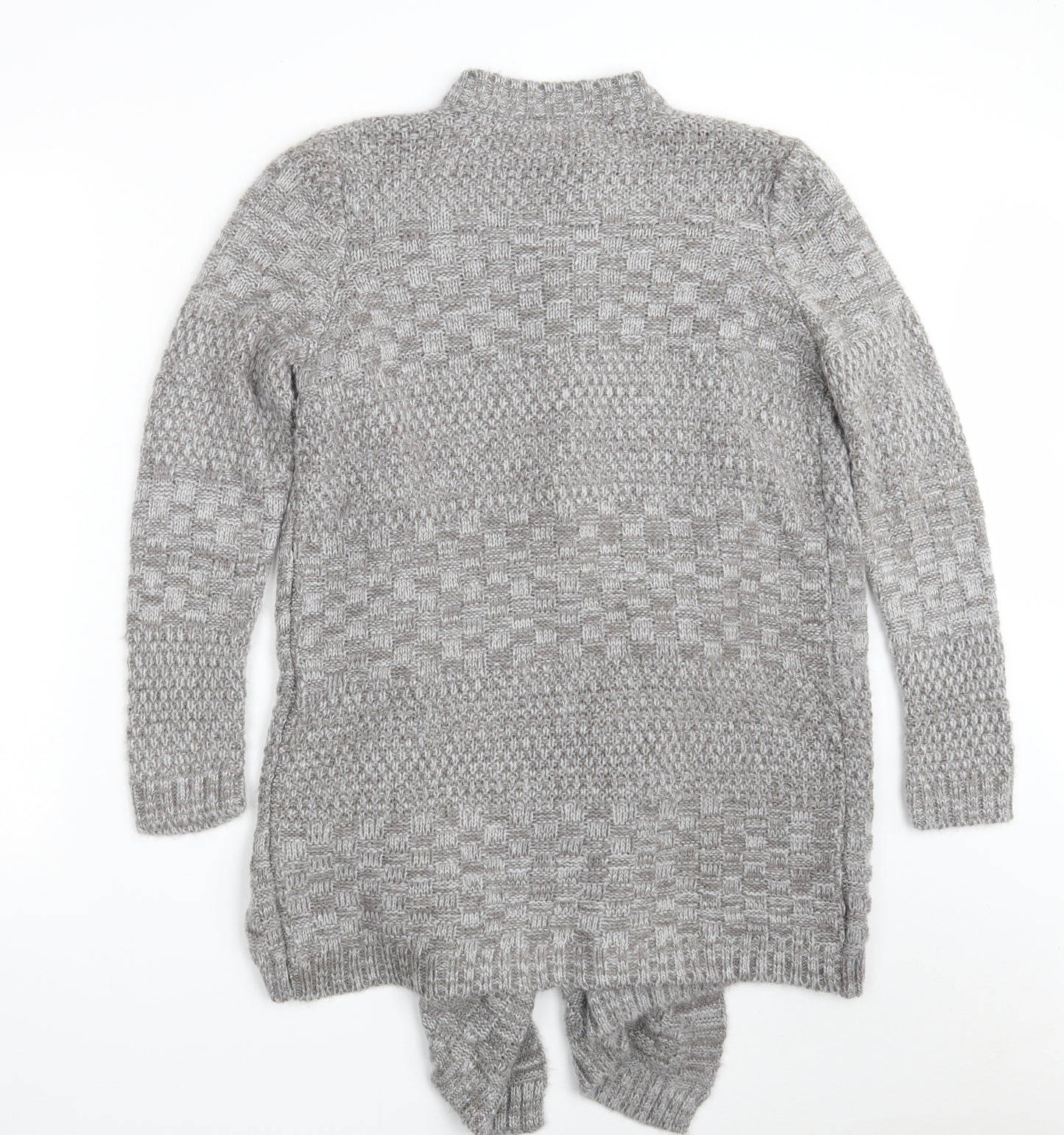 NEXT Womens Grey V-Neck  Acrylic Wrap Jumper Size S