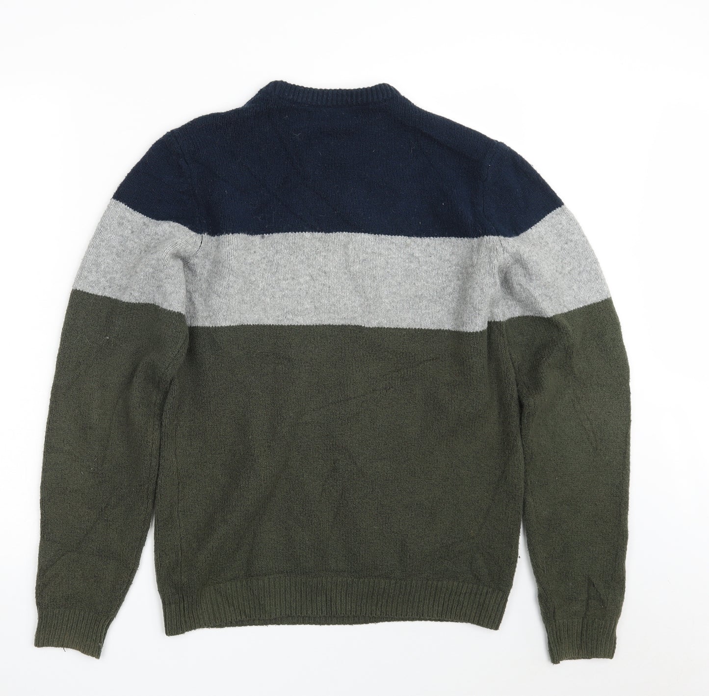 Easy Mens Multicoloured Crew Neck  Cotton Pullover Jumper Size S   - Colorblock