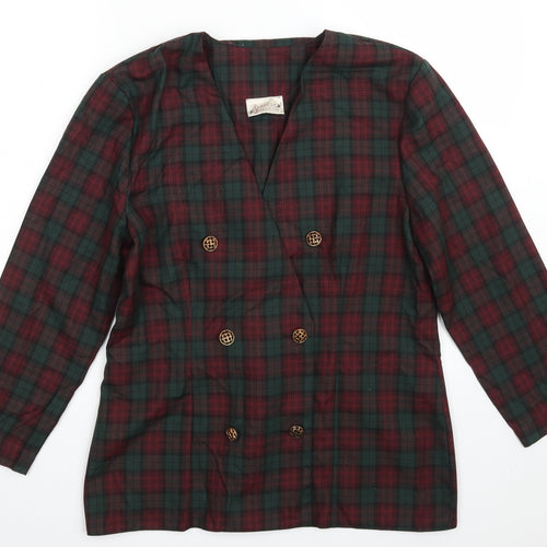 Rebecca Sheldon Womens Multicoloured Check  Jacket Blazer Size 10  Button