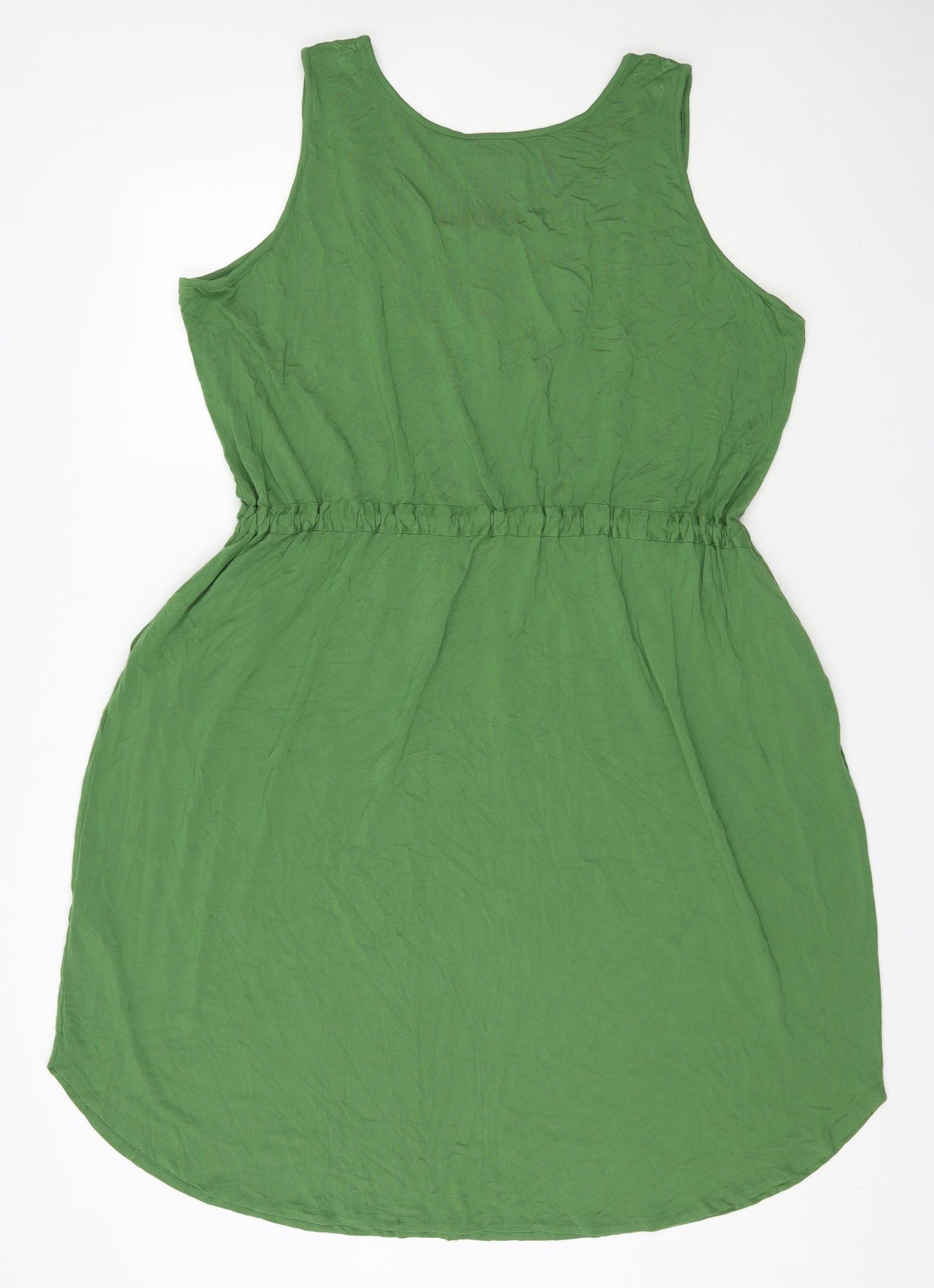 Woolovers Womens Green  Viscose Tank Dress  Size 2XL  Scoop Neck Pullover
