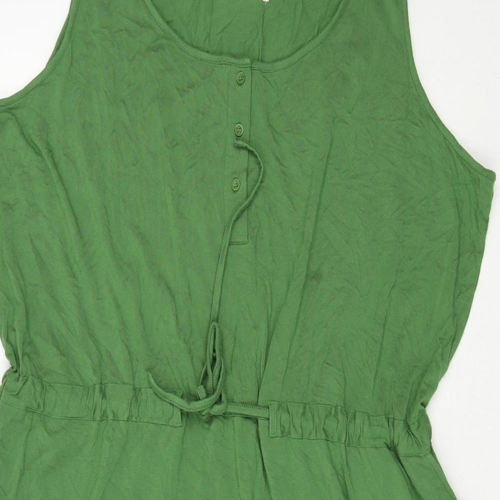Woolovers Womens Green  Viscose Tank Dress  Size 2XL  Scoop Neck Pullover