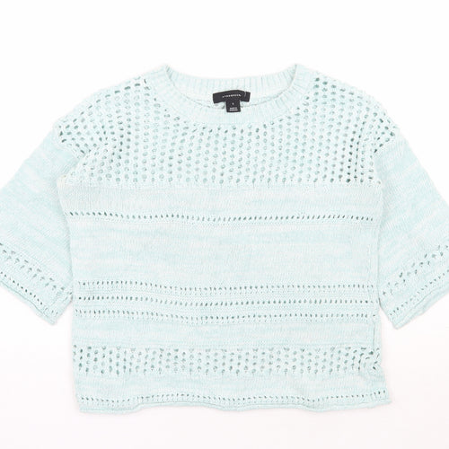 Atmosphere Womens Green Round Neck  Cotton Pullover Jumper Size S