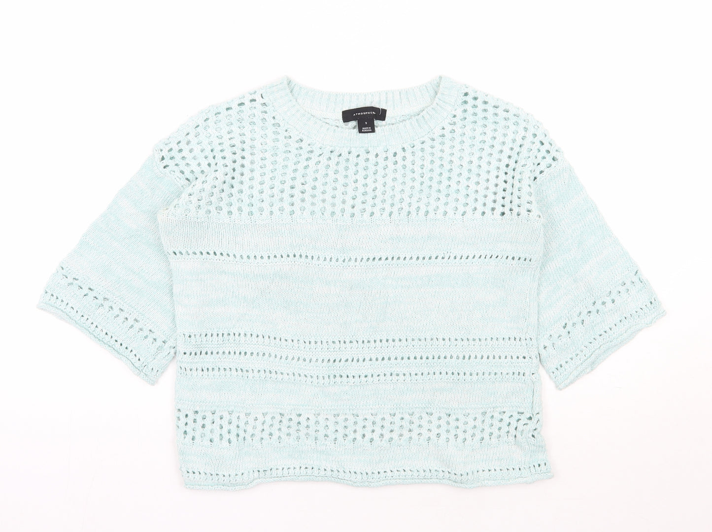 Atmosphere Womens Green Round Neck  Cotton Pullover Jumper Size S