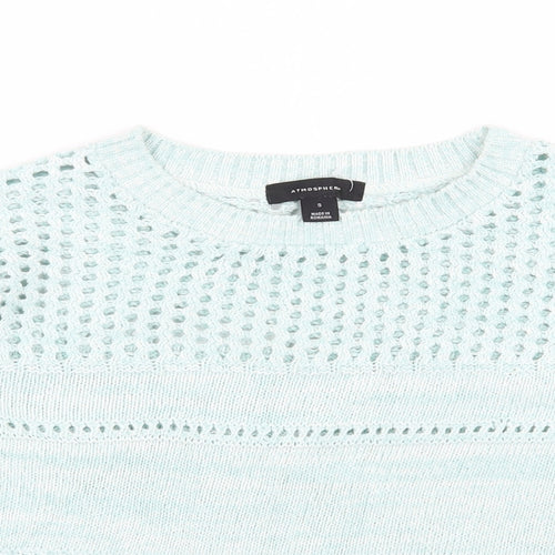 Atmosphere Womens Green Round Neck  Cotton Pullover Jumper Size S