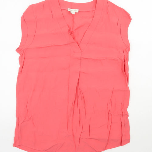 Monsoon Womens Pink  Viscose Basic Blouse Size 10 V-Neck