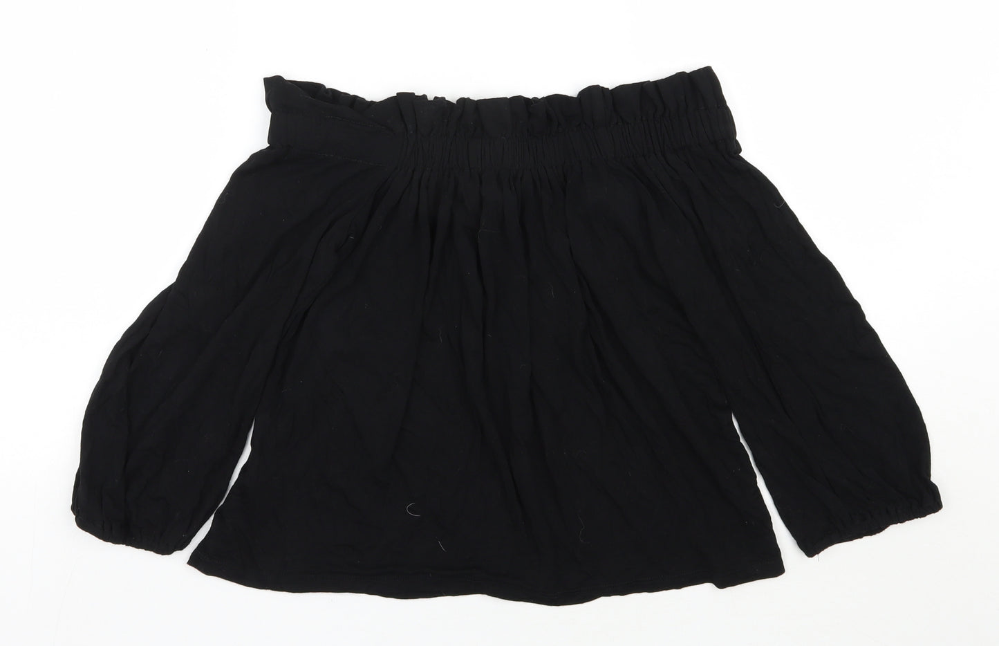 Primark Womens Black  Viscose Jersey Blouse Size M Off the Shoulder