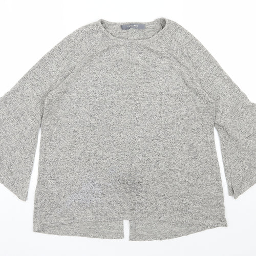 COIN 1804 Womens Grey Round Neck  Rayon Pullover Jumper Size S
