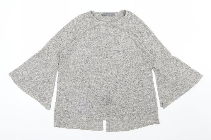 COIN 1804 Womens Grey Round Neck  Rayon Pullover Jumper Size S
