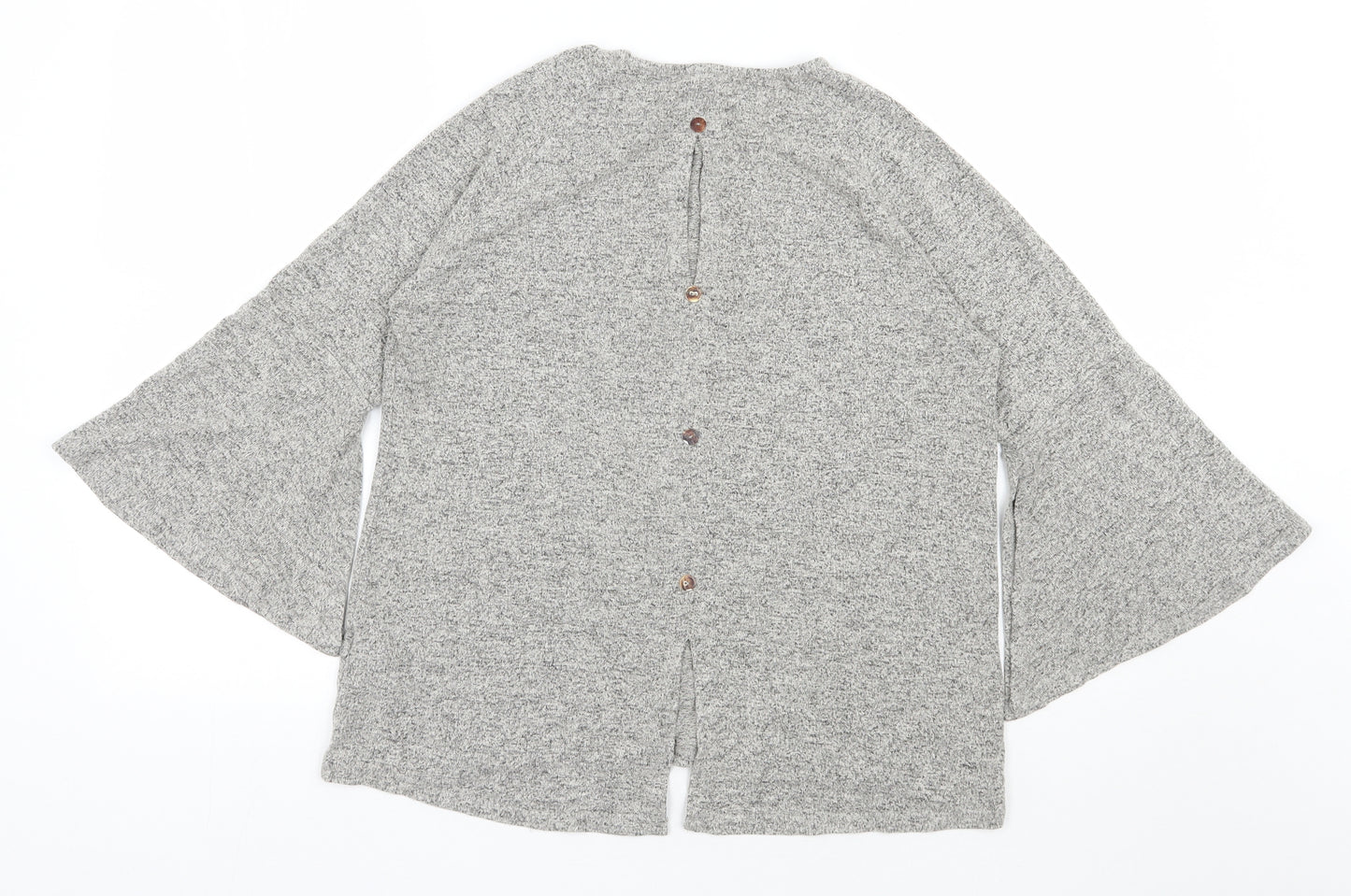 COIN 1804 Womens Grey Round Neck  Rayon Pullover Jumper Size S