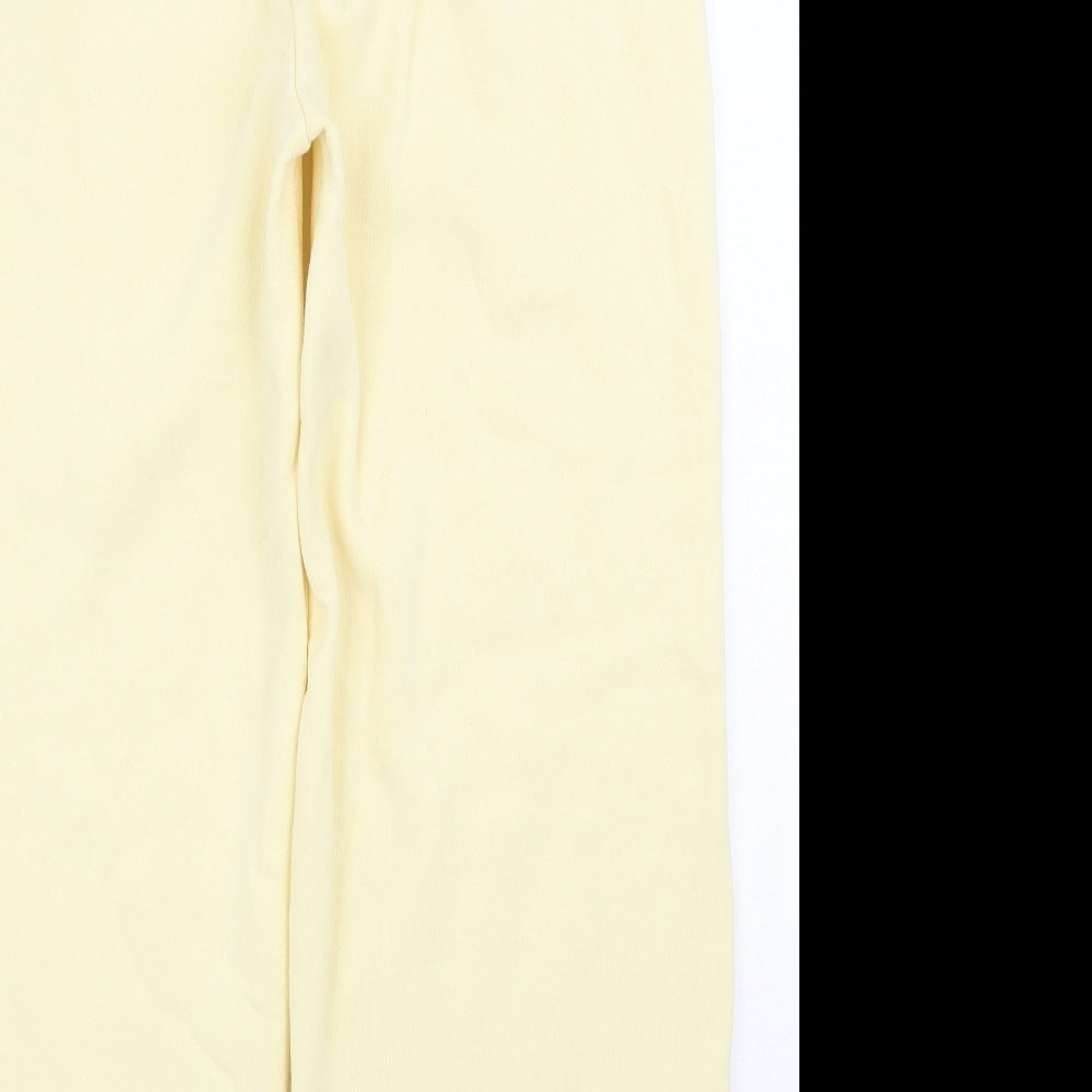 Primark Womens Yellow  Cotton Sweatpants Trousers Size 6 L26 in Regular Drawstring