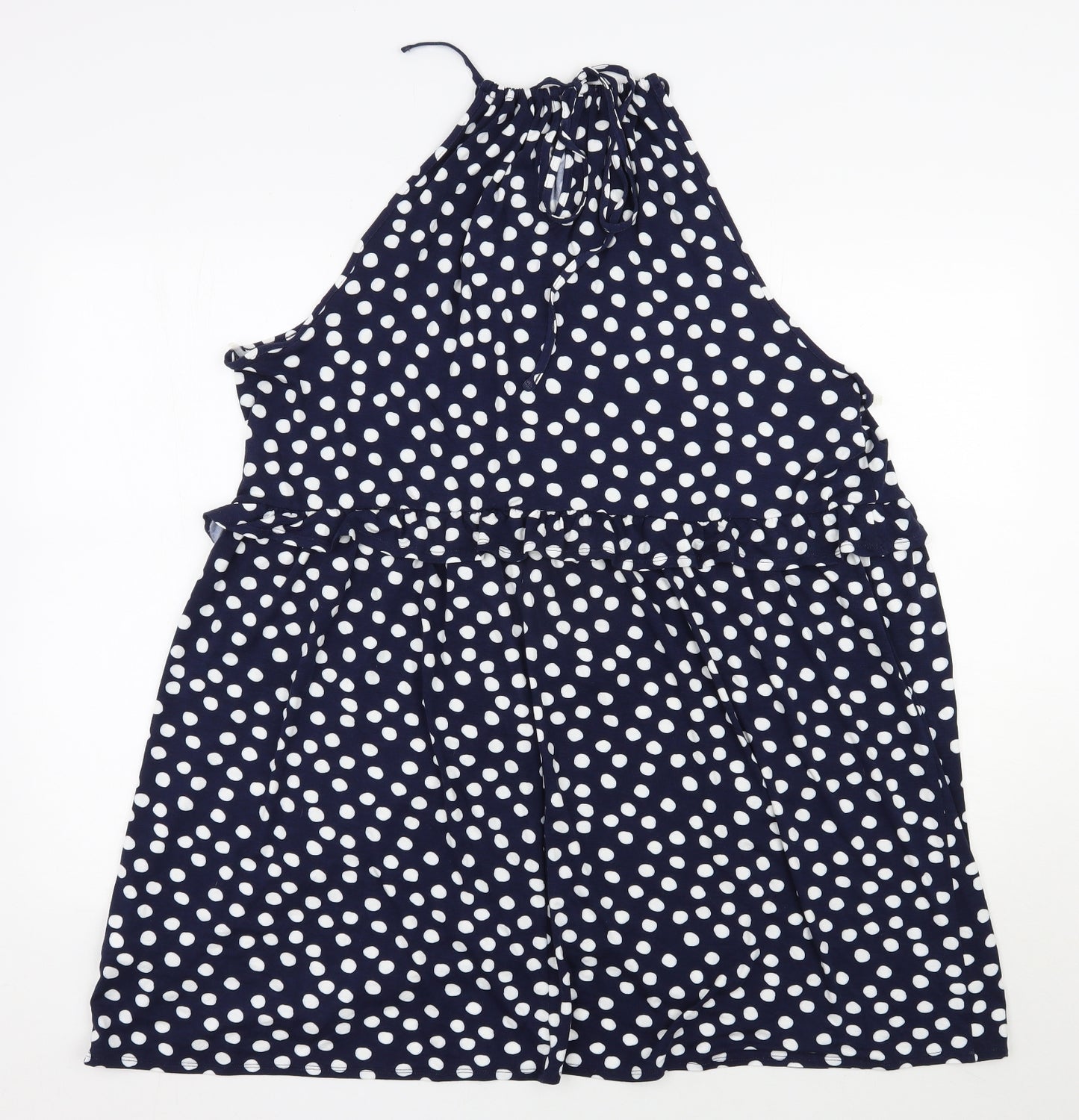 George Womens Blue Polka Dot Viscose Trapeze & Swing  Size 20  Halter Tie