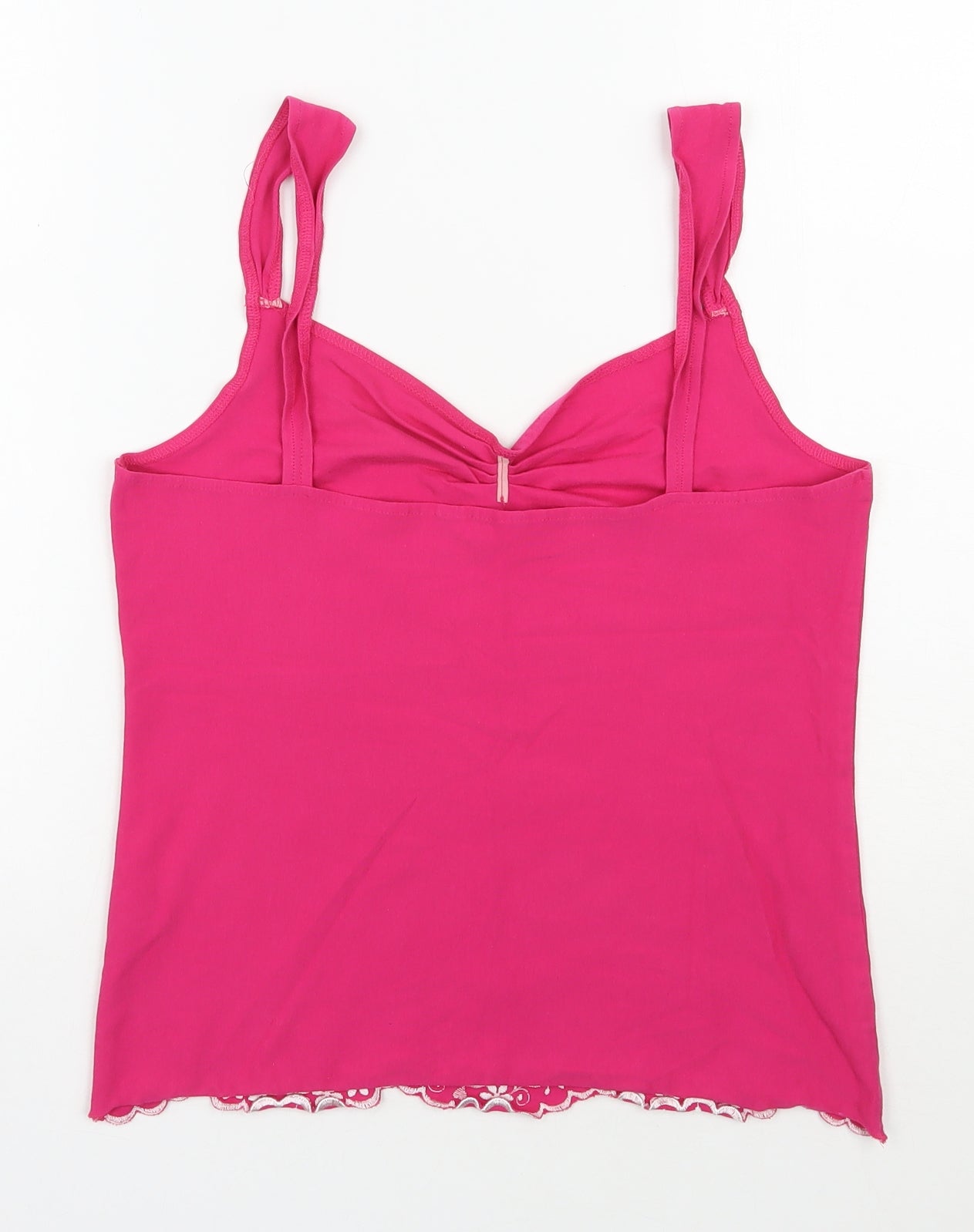 Per Una Womens Pink  Cotton Basic Tank Size 12 V-Neck