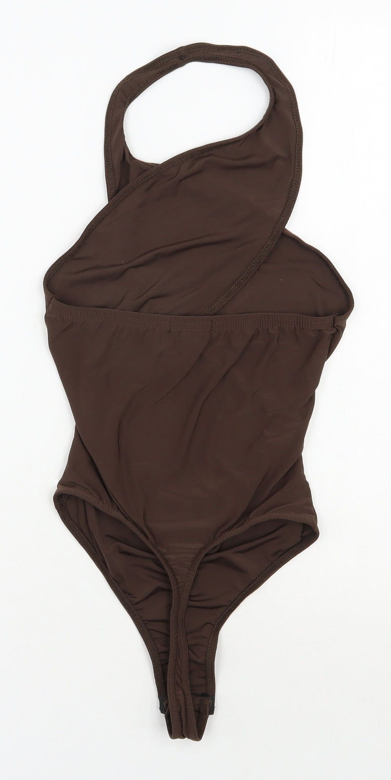 Boohoo Womens Brown  Polyester Bodysuit One-Piece Size 10  Snap