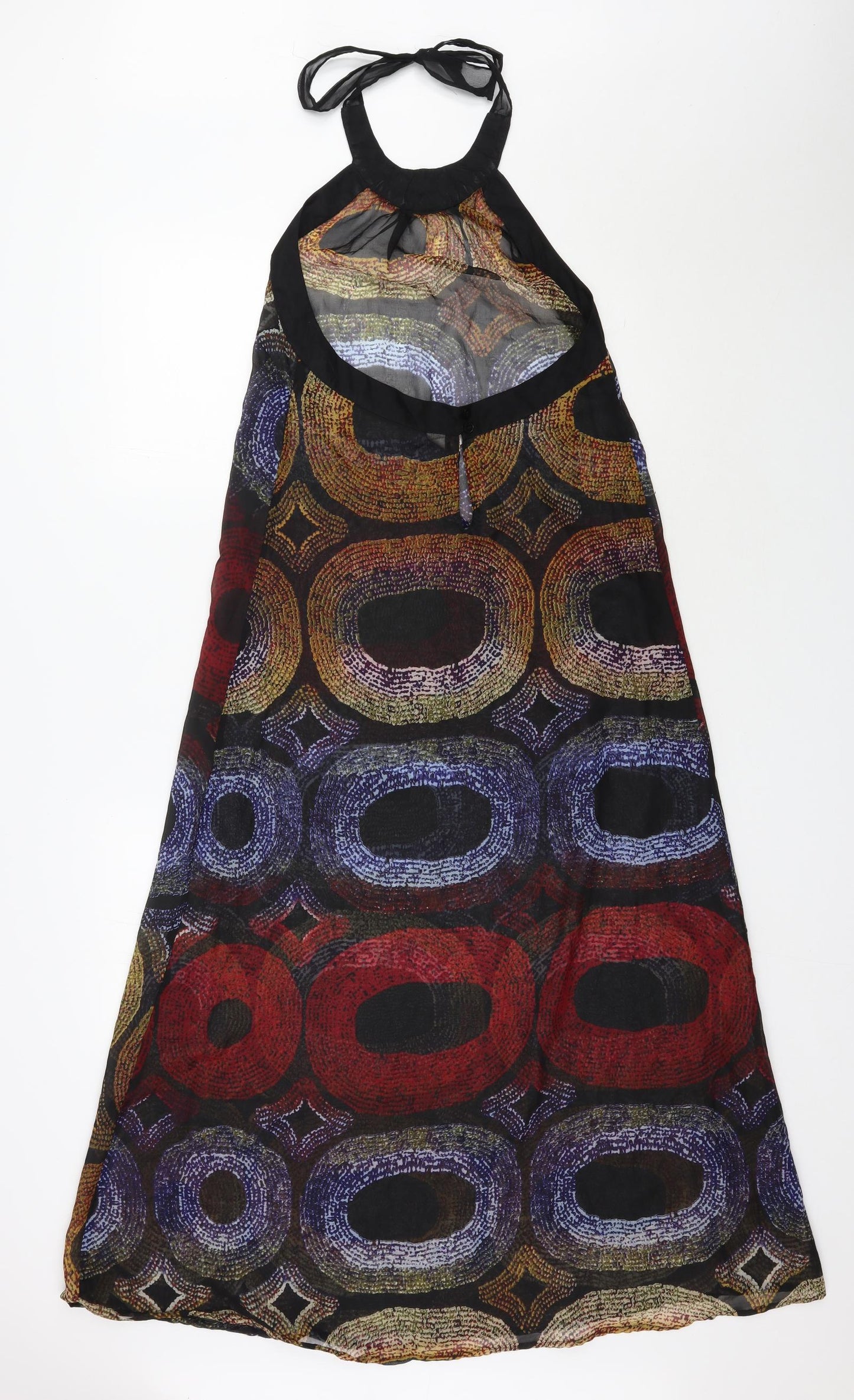 Primark Womens Multicoloured Geometric Polyester Kaftan  Size 8  Halter Tie