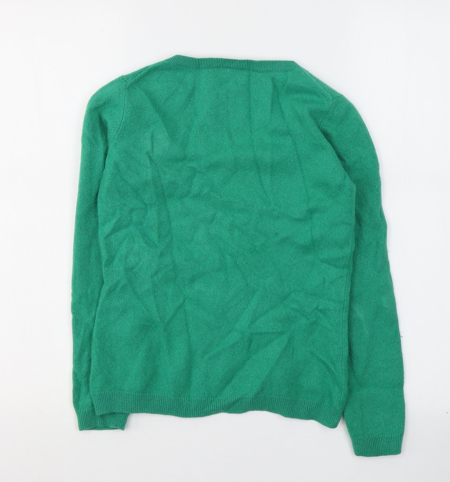 PURE Collection Womens Green Round Neck  Cashmere Pullover Jumper Size 12