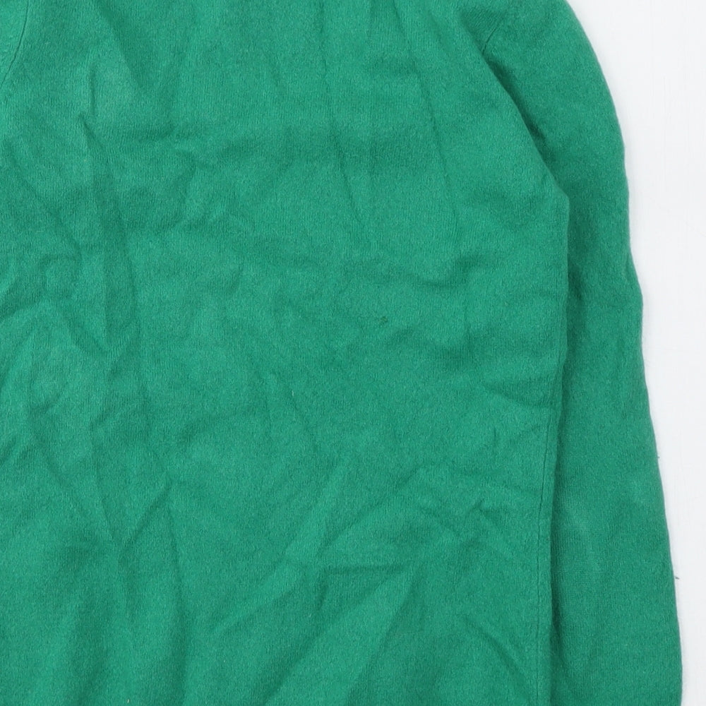 PURE Collection Womens Green Round Neck  Cashmere Pullover Jumper Size 12