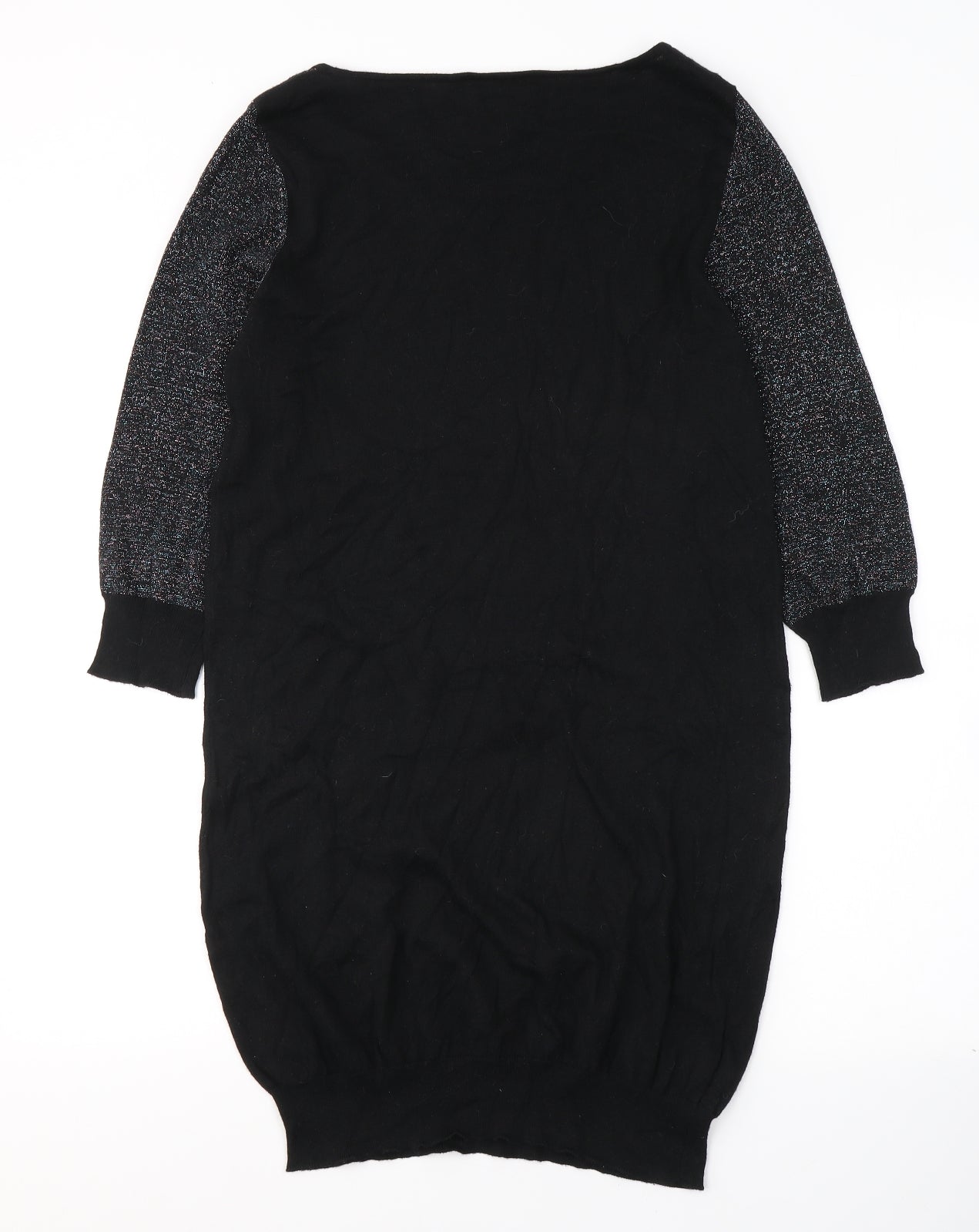 Marks and Spencer Womens Black  Cotton A-Line  Size 14  Roll Neck Pullover