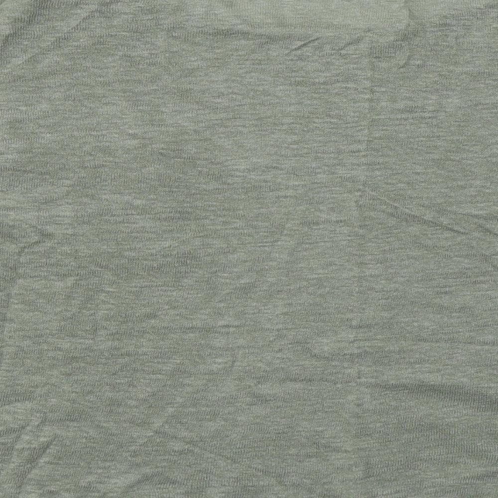 Mango Womens Green  Polyester Basic T-Shirt Size M Round Neck