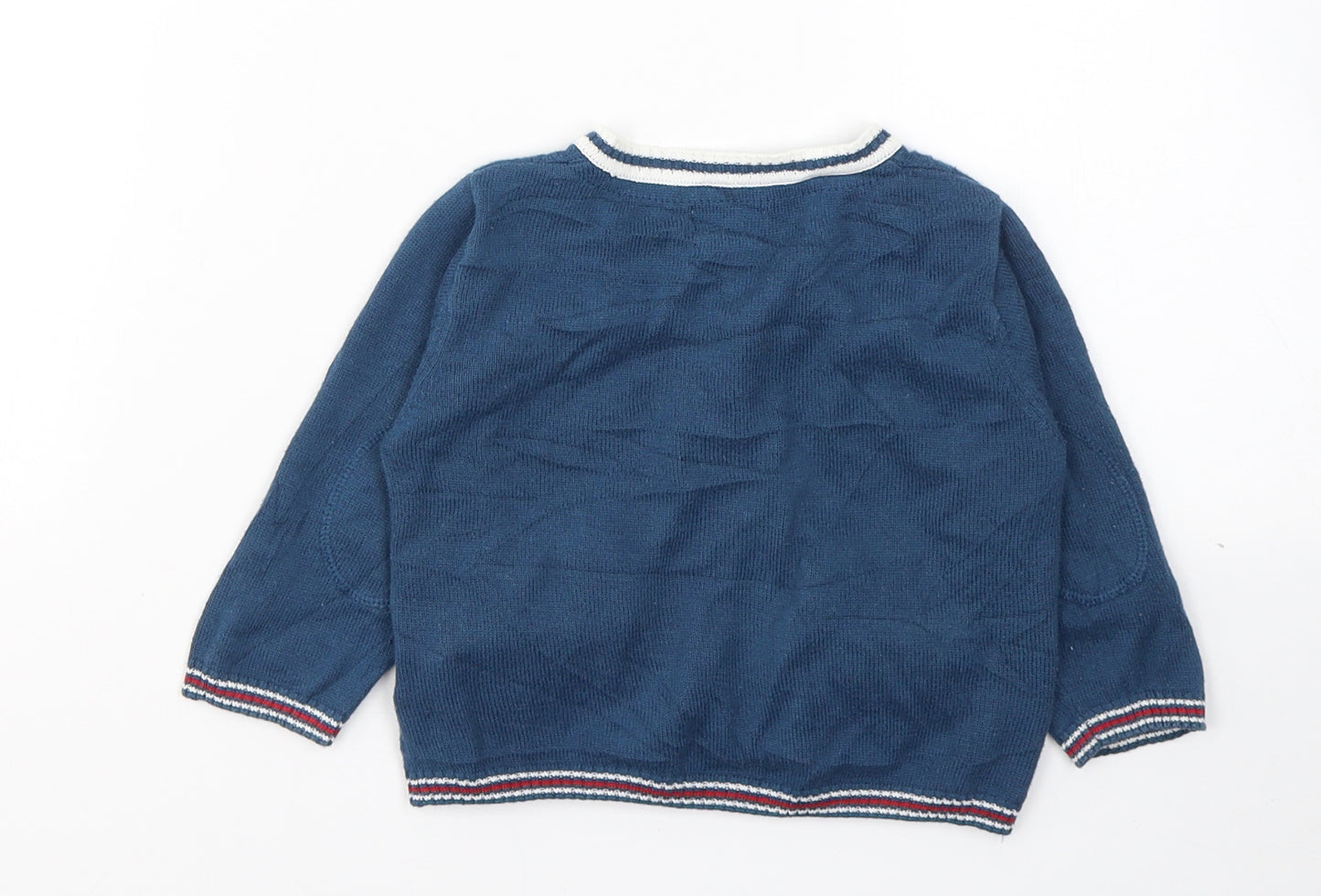 name it Boys Blue  Cotton Cardigan Jumper Size 3-6 Months  Button
