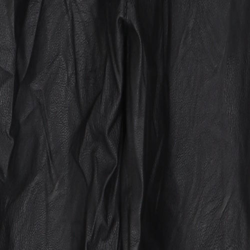 Made in Italy Womens Black  Polyurethane Trousers  Size S L26 in Regular Tie