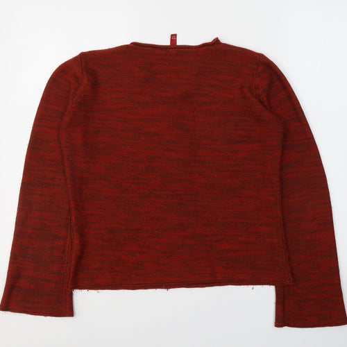 Divided by H&M Womens Red  Acrylic Basic Blouse Size 12 V-Neck