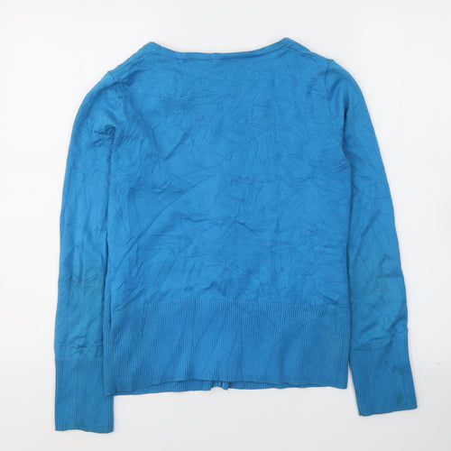 Monsoon Womens Blue  Cotton Basic Blouse Size 12 V-Neck